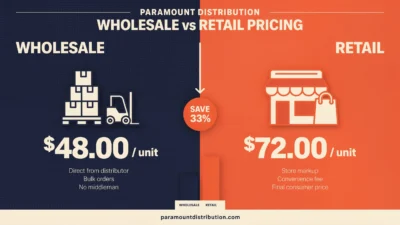 Wholesale vs. retail pricing: $48/unit vs. $72/unit, save 33%.